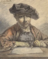 Zelfportret aan het schetsen, 1752